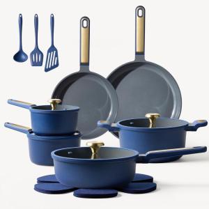 imageCAROTE Ceramic Cookwar Set Pots and Pan Set Non Stick 18 Piece Cookware Set Kitchen Cooking Set Non Toxic PFAS PTFE Free