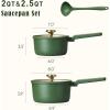 imageCAROTE 2QT ampamp 25QT Sauce Pan Sets with Lid ampamp Ladle Cooking Pots Nonstick Saucepans Cookware Set Small Kitchen Pot Induction Comptable Easy to Clean PFOA FREE BlueGreen