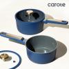 imageCAROTE 2QT ampamp 25QT Sauce Pan Sets with Lid ampamp Ladle Cooking Pots Nonstick Saucepans Cookware Set Small Kitchen Pot Induction Comptable Easy to Clean PFOA FREE BlueBlue
