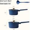 imageCAROTE 2QT ampamp 25QT Sauce Pan Sets with Lid ampamp Ladle Cooking Pots Nonstick Saucepans Cookware Set Small Kitchen Pot Induction Comptable Easy to Clean PFOA FREE BlueBlue