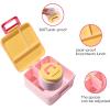 imageCAROTE Bento Box for Kids Lunch Box Kids with 8oz Thermos for Hot Food Lunch Container for Girls Boys 3 or 5 Compartments with 2 Removable Dividers BPA FreeLeak ProofDishwasher SafePink Orange