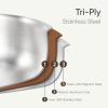 imageCAROTE TriPly Stainless Steel Sauce Pan with Detachable Handle15QT Saucepan2QT ampamp 3QT Saucepan with Lid 8PCS NonToxic Induction Kitchen Stainless Steel PotRemovable HandleOven SafeWoodgrain19pcs