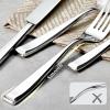 imageCAROTE 20 Pieces Silverware Set Flatware Cutlery Set for 4 1810 Stainless Steel Utensils Geometry Cutlery Dishwasher Safe for Home and Kitchen Party Wedding Gift Silver
