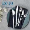 imageCAROTE 20 Pieces Silverware Set Flatware Cutlery Set for 4 1810 Stainless Steel Utensils Linear Cutlery Dishwasher Safe for Home and Kitchen Party Wedding Gift Silver