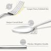 imageCAROTE 20 Pieces Silverware Set Flatware Cutlery Set for 4 1810 Stainless Steel Utensils Linear Cutlery Dishwasher Safe for Home and Kitchen Party Wedding Gift Silver