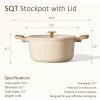 imageCAROTE 5 Qt Nonstick Stock Pot with Lid Soup Pot Ceramic 5 Quart Casserole with Lid Easy to Clean Non Stick Cooking Pot Cookware PFOA Free Ceramic Oatmeal