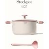 imageCAROTE 7QT Nonstick Stock Pot with Lid Ceramic Casserole with Ladle Nontoxic Kitchen Soup Pot Big Cooking Pots PFAS and PFOA Free4 QT