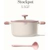 imageCAROTE 7QT Nonstick Stock Pot with Lid Ceramic Casserole with Ladle Nontoxic Kitchen Soup Pot Big Cooking Pots PFAS and PFOA Free55 QT