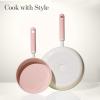 imageCAROTE 8 and 10 Nonstick Ceramic Frying Pans SkilletNonStick Fry Pan Egg Pan Omelet PansHealthy amp PFOAPFAS Free InductionCompatible Dishwasher Safe amp Includes Silicone SpatulaPinkPink
