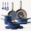 imageCAROTE Pots and Pans Set Non stick 18pcs NonStick Kitchen Set Induction Cookware Nontoxic Cooking Set DishwasherOven SafeCookware SetGreenBlue