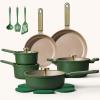 imageCAROTE Pots and Pans Set Non stick 18pcs NonStick Kitchen Set Induction Cookware Nontoxic Cooking Set DishwasherOven SafeCookware SetGreenGreen