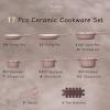 imageCAROTE Pots and Pans Set Non stick 18pcs NonStick Kitchen Set Induction Cookware Nontoxic Cooking Set DishwasherOven SafeCookware SetGreenMauve Pink