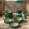 imageCAROTE Pots and Pans Set Non stick Cookware Set 31pcs NonStick Kitchen Set Induction Cookware Nontoxic Cooking Set GreenGreen