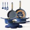 imageCAROTE Pots and Pans Set Non stick 18pcs NonStick Kitchen Set Induction Cookware Nontoxic Cooking Set DishwasherOven SafeCookware SetGreenBlue
