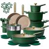 imageCAROTE Pots and Pans Set Non stick Cookware Set 31pcs NonStick Kitchen Set Induction Cookware Nontoxic Cooking Set GreenGreen