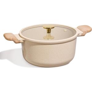 imageCAROTE 5 Qt Nonstick Stock Pot with Lid Soup Pot Ceramic 5 Quart Casserole with Lid Easy to Clean Non Stick Cooking Pot Cookware PFOA Free Ceramic Oatmeal