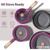imageCAROTE 21pcs Pots and Pans Set Nonstick Cookware Set Detachable Handle Induction Kitchen Cookware Sets Non Stick with Removable Handle RV Cookware Set Oven Safe BrownGold Ultra Violet