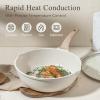 imageCAROTE 21 PCS Ceramic Cookware Set Pots and Pans Set Non Stick Pot and Pan Set with Frying Pan Induction Ready Cooking Set for Kitchen PFOSPFOAPFAS Free BrownCream White