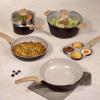 imageCAROTE 21 PCS Ceramic Cookware Set Pots and Pans Set Non Stick Pot and Pan Set with Frying Pan Induction Ready Cooking Set for Kitchen PFOSPFOAPFAS Free BrownBrown