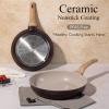 imageCAROTE 21 PCS Ceramic Cookware Set Pots and Pans Set Non Stick Pot and Pan Set with Frying Pan Induction Ready Cooking Set for Kitchen PFOSPFOAPFAS Free BrownBrown