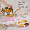 imageCAROTE 21 PCS Ceramic Cookware Set Pots and Pans Set Non Stick Pot and Pan Set with Frying pan Induction Ready Cooking Set for Kitchen PFOSPFOAPFAS Free PinkPink