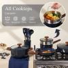 imageCAROTE 21pcs Cookware Set Nonstick Pots and Pans Set Ceramic Cookware Set Induction Cookware Non toxic Healthy Non Stick Kitchen Cooking Set PFAS PTFE FreeBlue