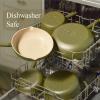 imageCAROTE 21pcs Cookware Set Nonstick Pots and Pans Set Ceramic Cookware Set Induction Cookware Non toxic Healthy Non Stick Kitchen Cooking Set PFAS PTFE FreeGreen