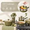 imageCAROTE 21pcs Cookware Set Nonstick Pots and Pans Set Ceramic Cookware Set Induction Cookware Non toxic Healthy Non Stick Kitchen Cooking Set PFAS PTFE FreeGreen