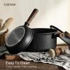 imageCAROTE Pots and Pans Set Non Stick 21PCS Cookware Set with Strainer Lid Induction Cooking Set with Kitchen Utensils Dark GreenBlack