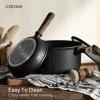 imageCAROTE Pots and Pans Set Non Stick 21PCS Cookware Set with Strainer Lid Induction Cooking Set with Kitchen Utensils Dark GreenBlack