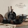 imageCAROTE Pots and Pans Set Non Stick 21PCS Cookware Set with Strainer Lid Induction Cooking Set with Kitchen Utensils Dark GreenBlack