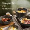 imageCAROTE Pots and Pans Set Non Stick 21PCS Cookware Set with Strainer Lid Induction Cooking Set with Kitchen Utensils Dark GreenGreen