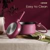 imageCAROTE Pots and Pans Set Non Stick 21PCS Cookware Set with Strainer Lid Induction Cooking Set with Kitchen Utensils Dark GreenMagenta