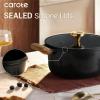 imageCAROTE Pots and Pans Set Nonstick 16pcs Cookware Set Nonstick NonToxic amp PFOAampPFOSFree Dishwasher RVCamping Cookware Set Cooking Pots with Lids BrownCharcoal Black