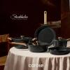 imageCAROTE Pots and Pans Set Nonstick 16pcs Cookware Set Nonstick NonToxic amp PFOAampPFOSFree Dishwasher RVCamping Cookware Set Cooking Pots with Lids BrownCharcoal Black