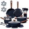 imageCAROTE 21pcs Cookware Set Nonstick Pots and Pans Set Ceramic Cookware Set Induction Cookware Non toxic Healthy Non Stick Kitchen Cooking Set PFAS PTFE FreeBlue