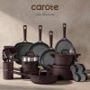imageCAROTE 31PCS Pots and Pans Set Nonstick Cookware Set Kitchen Non Stick Induction Titanium Cookware Nontoxic Granite Cooking set PFOA FreeCoffee