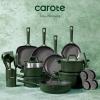 imageCAROTE 31PCS Pots and Pans Set Nonstick Cookware Set Kitchen Non Stick Induction Titanium Cookware Nontoxic Granite Cooking set PFOA FreeGreen