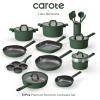 imageCAROTE 31PCS Pots and Pans Set Nonstick Cookware Set Kitchen Non Stick Induction Titanium Cookware Nontoxic Granite Cooking set PFOA FreeGreen