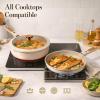 imageCAROTE 18Pcs Ceramic Cookware Set with Detachable Handle Pots and Pans Set Non Stick Non Toxic Cookware Set Removable Handles Induction Kitchen Cookware Sets DishwasherOven SafeBronze