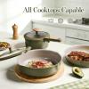 imageCAROTE 18Pcs Ceramic Cookware Set with Detachable Handle Pots and Pans Set Non Stick Non Toxic Cookware Set Removable Handles Induction Kitchen Cookware Sets DishwasherOven SafeGreen