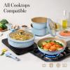 imageCAROTE 18Pcs Ceramic Cookware Set with Detachable Handle Pots and Pans Set Non Stick Non Toxic Cookware Set Removable Handles Induction Kitchen Cookware Sets DishwasherOven SafeBlue