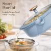 imageCAROTE 18Pcs Ceramic Cookware Set with Detachable Handle Pots and Pans Set Non Stick Non Toxic Cookware Set Removable Handles Induction Kitchen Cookware Sets DishwasherOven SafeBlue