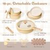 imageCAROTE 18Pcs Ceramic Cookware Set with Detachable Handle Pots and Pans Set Non Stick Non Toxic Cookware Set Removable Handles Induction Kitchen Cookware Sets DishwasherOven SafeYellow
