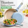 imageCAROTE 18Pcs Ceramic Cookware Set with Detachable Handle Pots and Pans Set Non Stick Non Toxic Cookware Set Removable Handles Induction Kitchen Cookware Sets DishwasherOven SafeBlue