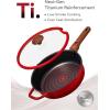 imageCAROTE 20Pcs Titanium Cookware Set Pots and Pans Set Non Stick Kitchen Cooking Set with Detachable Handle Non Toxic Induction Cookware  Camping Cookware DishwasherOven Safe Red