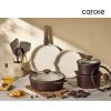 imageCAROTE 20Pcs Titanium Cookware Set Pots and Pans Set Non Stick Kitchen Cooking Set with Detachable Handle Non Toxic Induction Cookware DishwasherOven SafeBrown