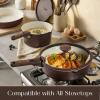 imageCAROTE 20Pcs Titanium Cookware Set Pots and Pans Set Non Stick Kitchen Cooking Set with Detachable Handle Non Toxic Induction Cookware DishwasherOven SafeBrown