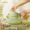 imageCAROTE 25Piece Ceramic Cookware Set Nonstick Pots and Pans Set with Detachable Handle NonToxic Kitchen Cooking Set Dishwasher amp Oven Safe Induction Compatible PFAS Free GreenGreen