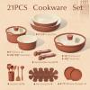 imageCAROTE 25Piece Ceramic Cookware Set Nonstick Pots and Pans Set with Detachable Handle NonToxic Kitchen Cooking Set Dishwasher amp Oven Safe Induction Compatible PFAS Free GreenTerracotta